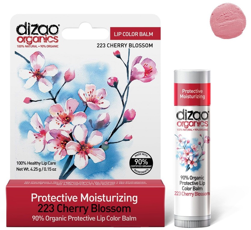 картинка Органический защитный оттеночный бальзам для губ 223 Cherry Blossom от магазина Экокрем